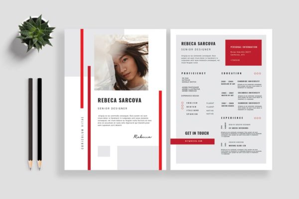 现代简约风格求职简历/个人简历模板V9 Clean Resume / CV Template 09