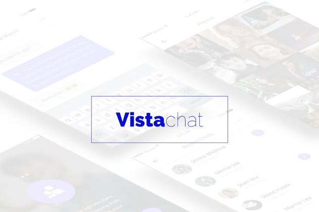 极简主义风格在线聊天APP应用UI模板[Sketch] Vistachat Light App UI sketch file插图(3)