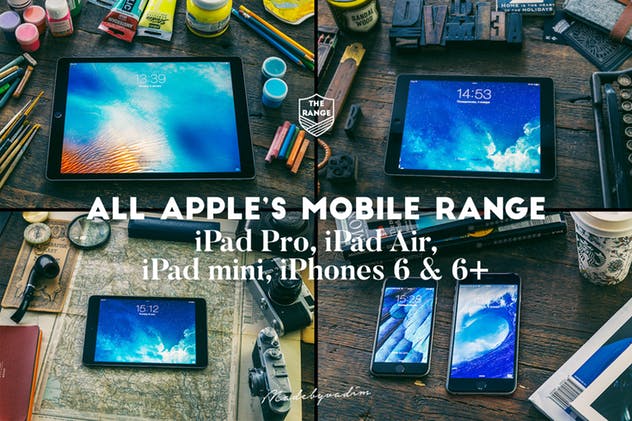 苹果设备样机大合集[共100+设备] The Range-100 Apple idevices mockups插图(1)