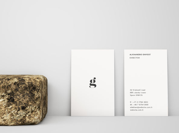竖版设计企业名片正背面效果图样机 Vertical Business Card Mockup – Front &amp; Back