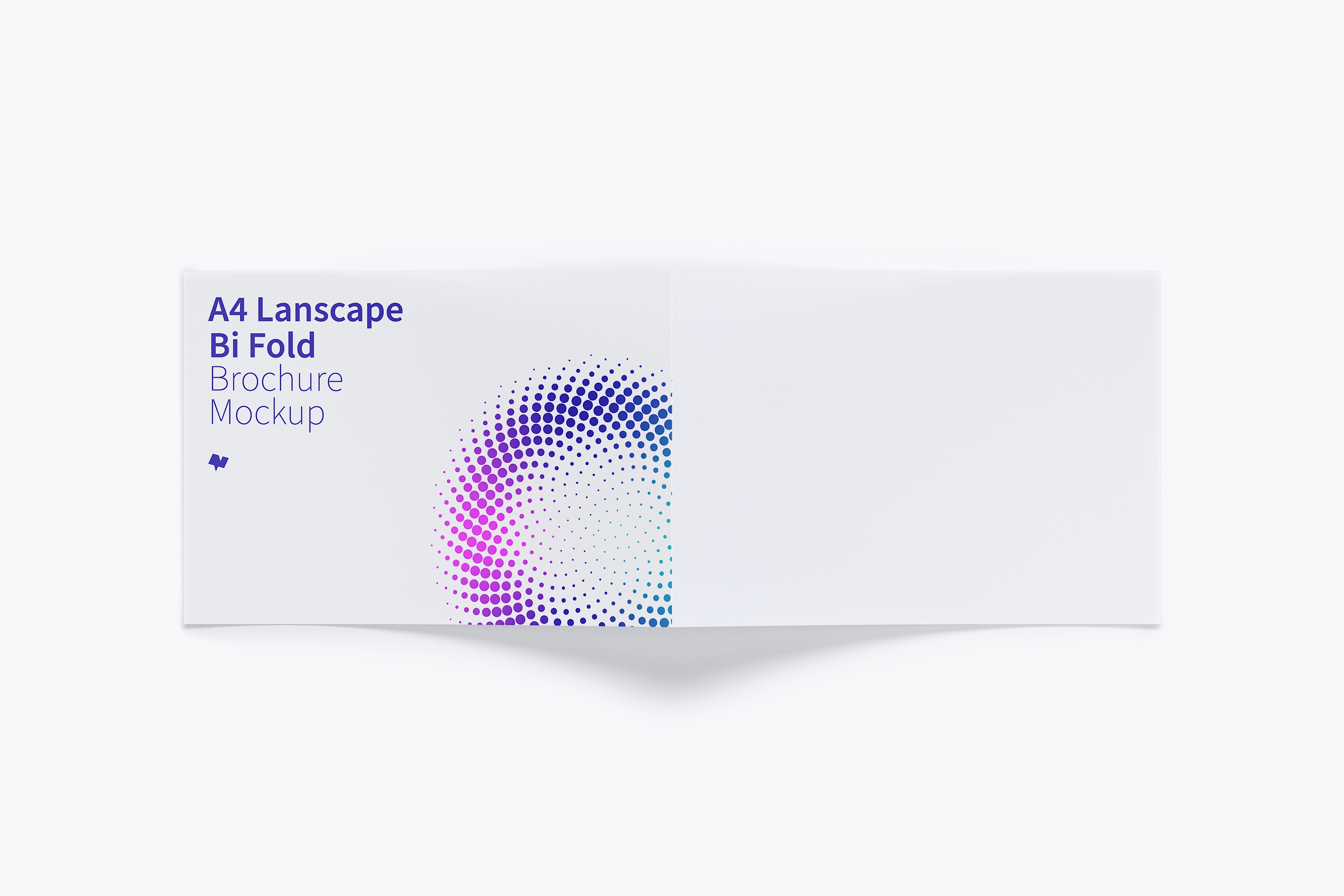 A4纸大小横向双折页设计传单设计图样机01 A4 Landscape Bi Fold Brochure Mockup 01插图