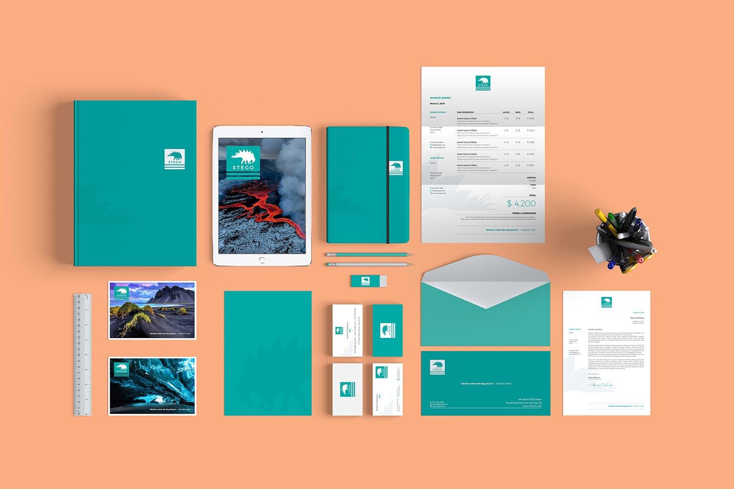 品牌VI标识设计企业办公文具素材库精选模板07 Brand Identity / Stationery Mockup 07插图(2)