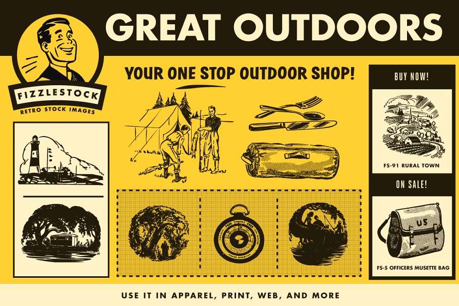 复古户外剪贴画 Great Outdoors | Real Retro Clip Art插图(3)