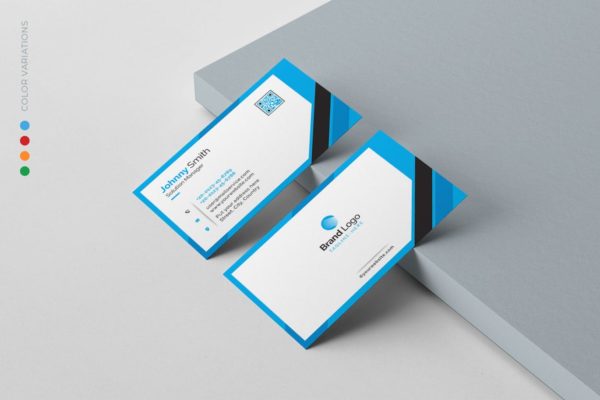 简约风格微信二维码企业素材库精选名片模板 Business Card