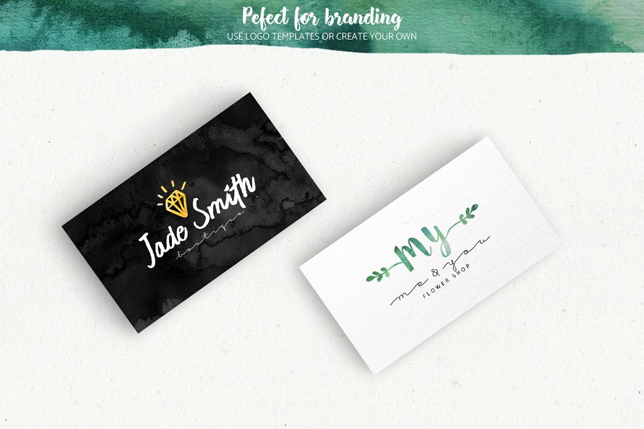 水彩风格Logo预设模板合集 Premade watercolor logo creator插图(3)
