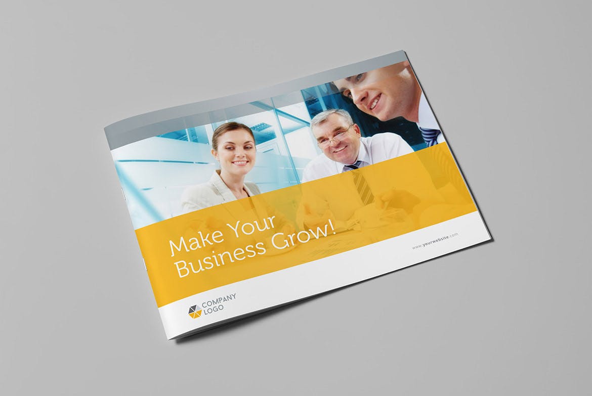 简约设计风格公司宣传画册版式设计模板 Clean Business Landscape Brochure插图(1)