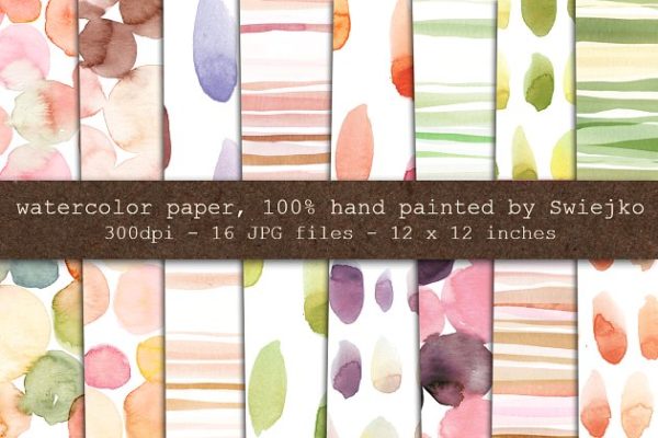 水彩纸张&amp;条纹 Watercolor paper, stripes