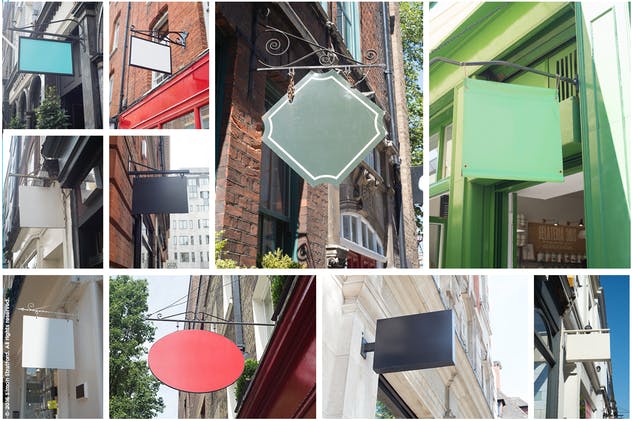 店铺店招广告牌店招样机 Shop sign mockups 1插图(1)