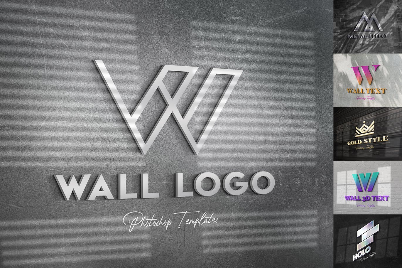 墙体3D字体&Logo设计效果图样机素材库精选 Wall Text or Logo Mockups插图