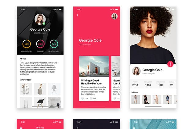 社交媒体/个人博客APP UI套件 Profile Mobile UI Collection插图(6)