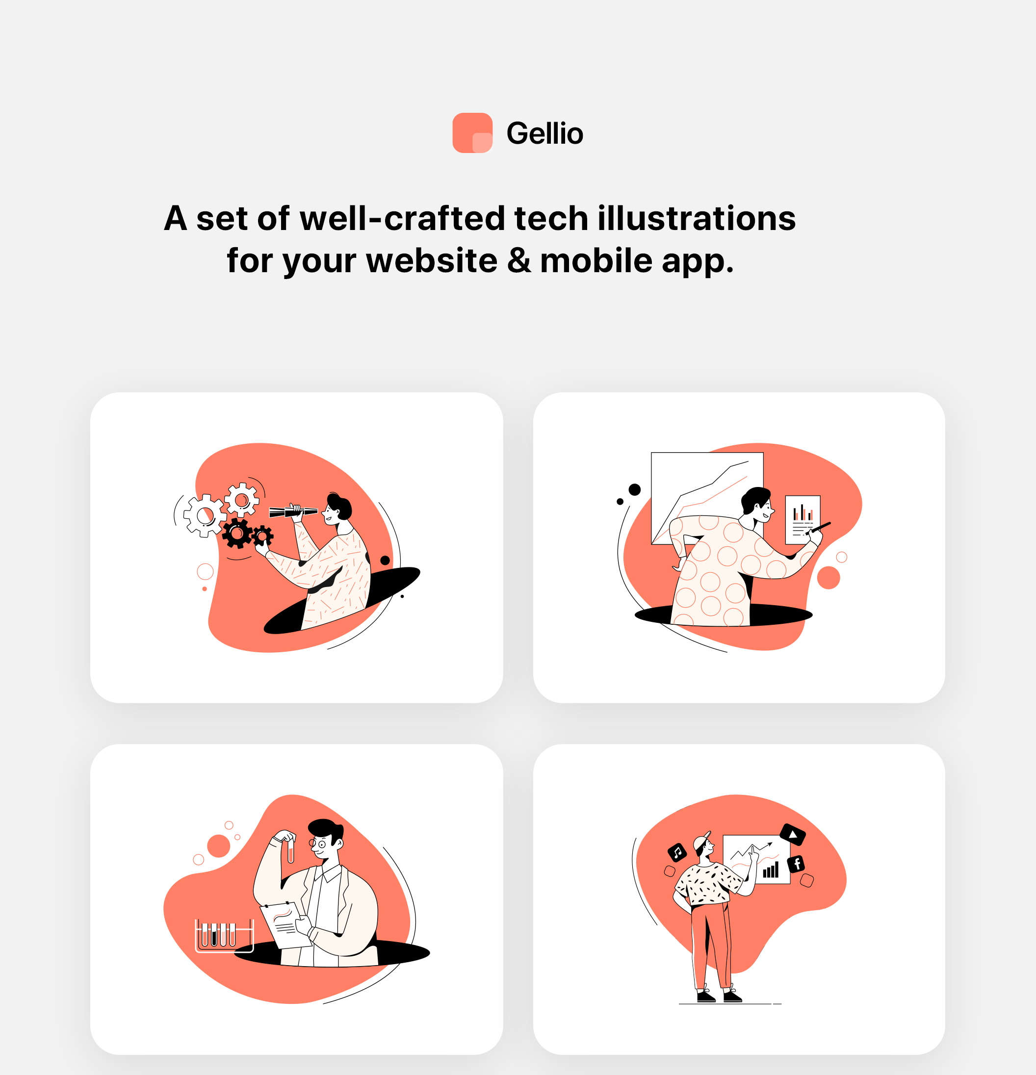 素材库下午茶:信息技术主题矢量插画合集插图(6)