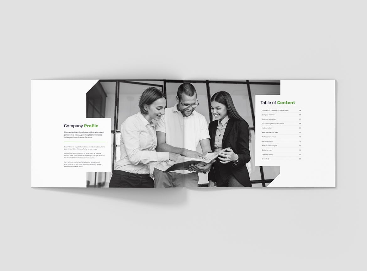 创意多用途横版设计风格企业公司画册排版设计模板 Creative Multipurpose Company Profile Landscape插图(2)