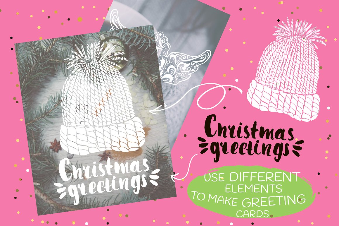 新年圣诞节手绘矢量素材集合插图(3)