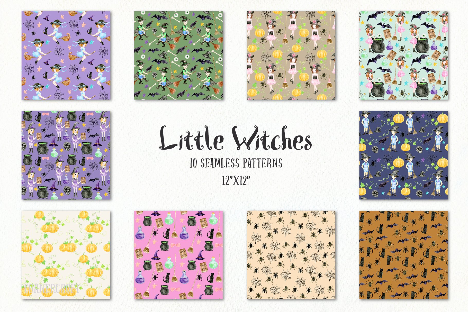 水彩小女巫设计套装 Watercolor Little Witch Design Kit插图(9)