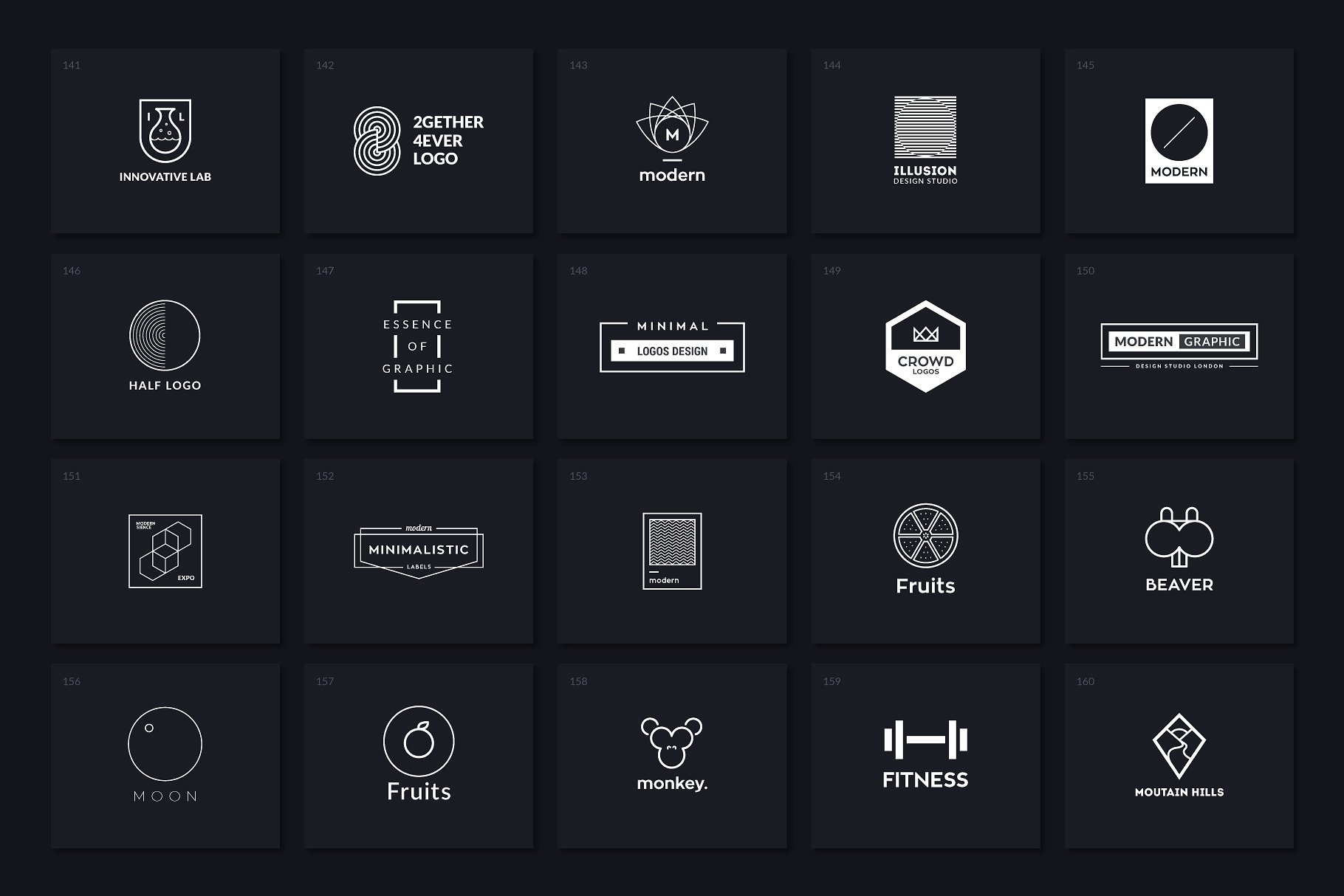 40款多用途的极简标志Logo模板V.4 40 Minimalist Logos Vol. 4插图(2)