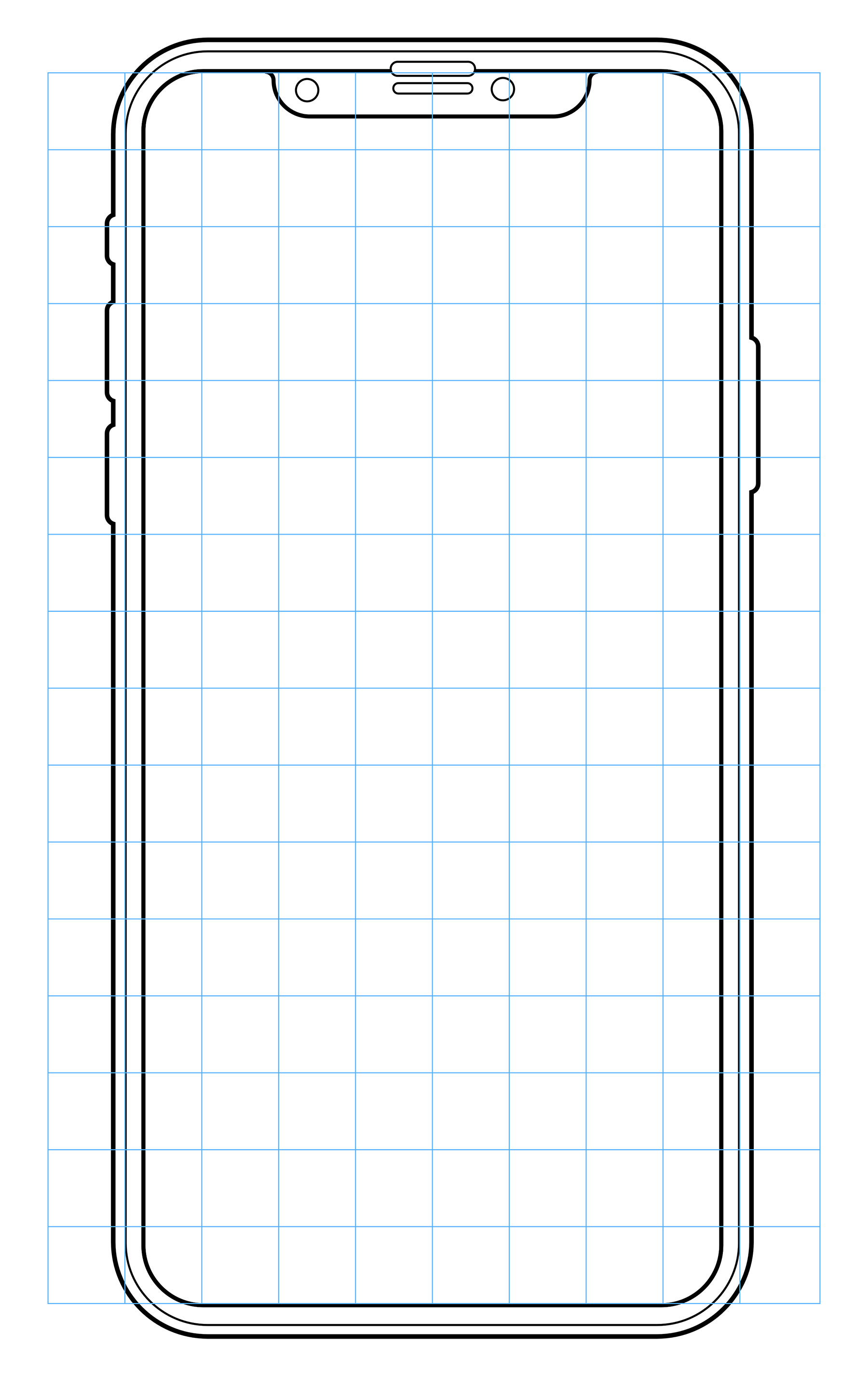 iPhone X 线框模板