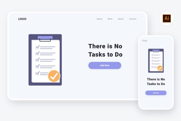 To do list任务管理主题APP&amp;Web设计矢量插画素材 Empty state 2 illustration (Illustrator, SVG)