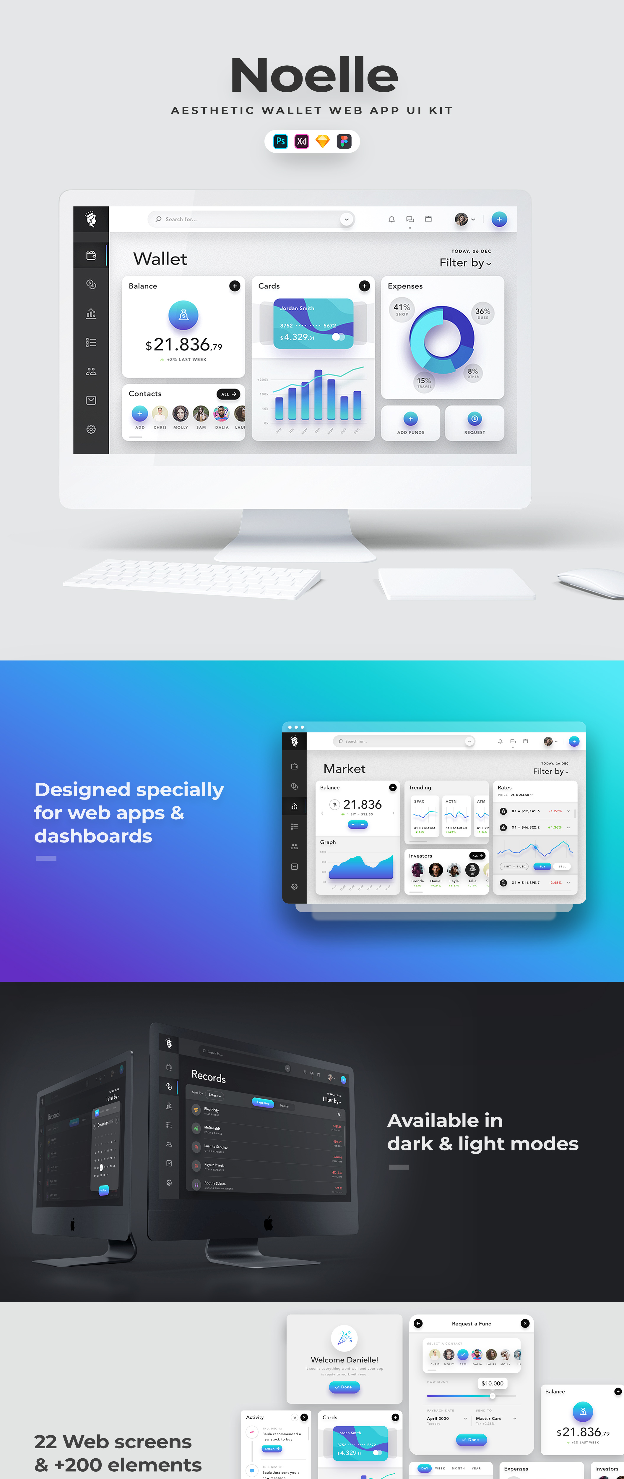 素材库下午茶:Web钱包和加密货币仪表板应用UI套件插图