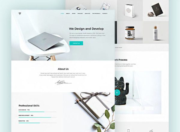 适用多种场景的网站PSD模板 Piroll: A design template for agency/personal portfolio