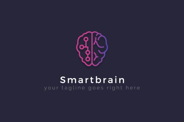 智能大脑AI品牌Logo设计素材库精选模板 Smartbrain – Creative Logo Template
