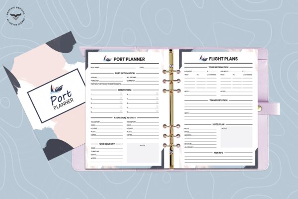 私人旅行计划表格设计模板 Port Tour Template