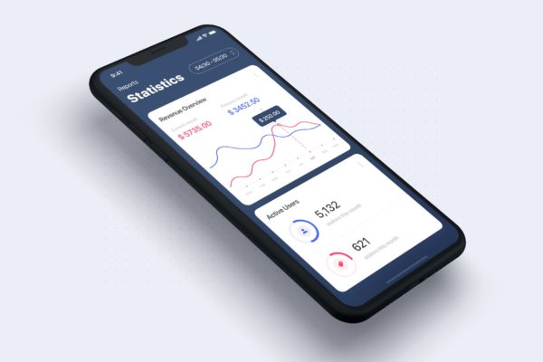 统计仪表板APP用户界面设计模板 Dashboard &amp; Statistics UI mobile App template