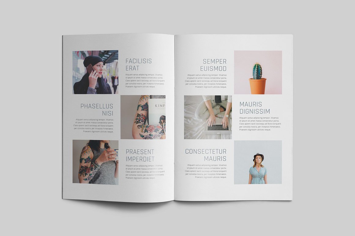 100页漂亮极简的商业化杂志模板下载[indd]插图(12)