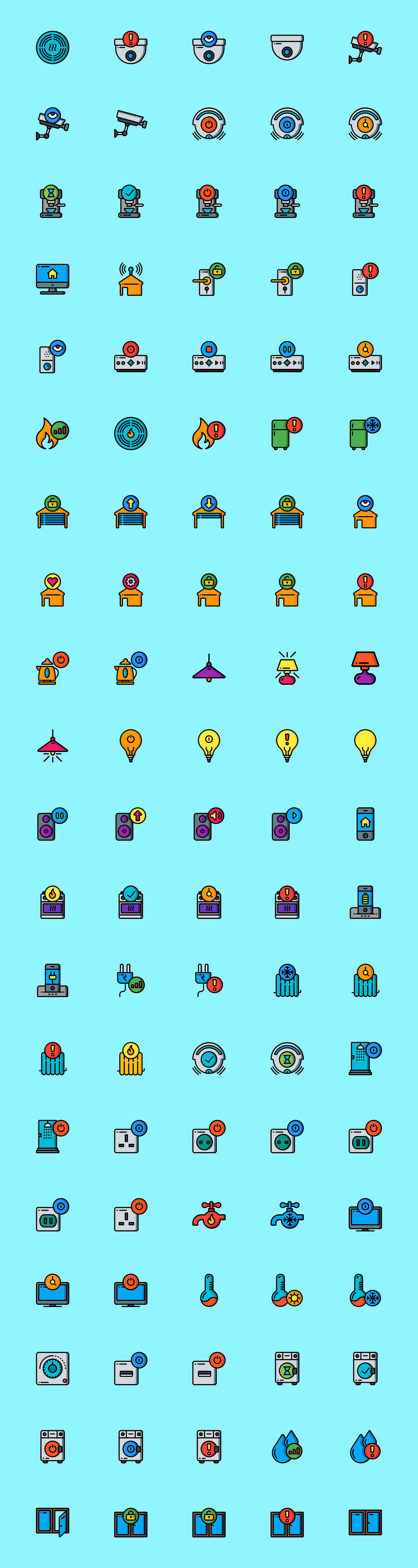 100 枚家居自动化元素图标