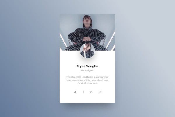 社交媒体个人主页界面UI设计模板 Profile Showcase Widget – Adobe XD