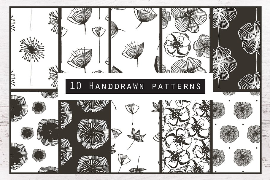 花卉图案矢量纹理 Florals – Pattern Collection插图(6)