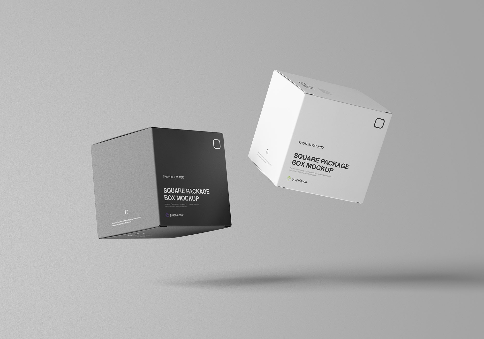 方形包装盒设计效果图样机模板 Square Package Box Mockup插图(7)