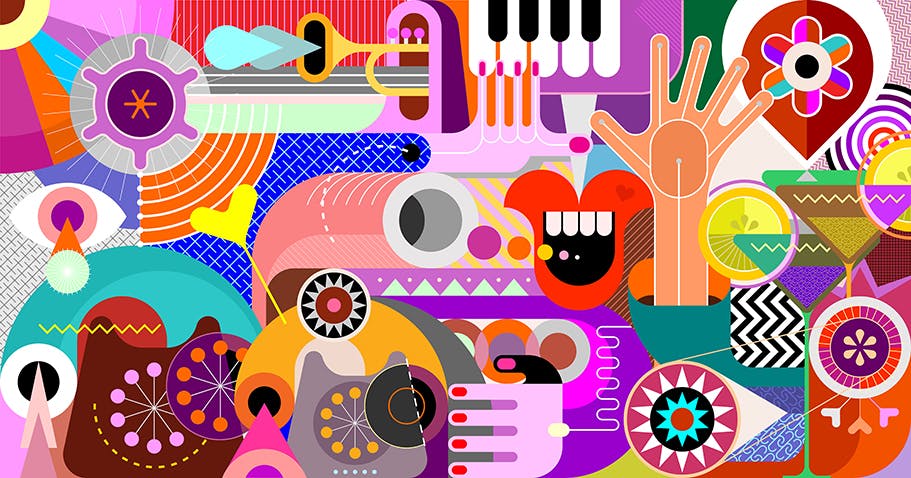 抽象艺术插画矢量背景素材 Abstract Art Vector Background插图(1)