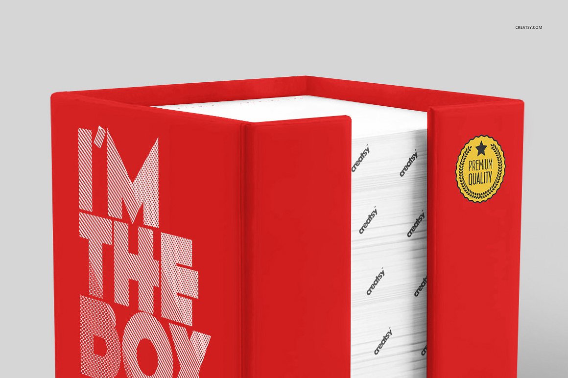 红色高端礼品盒设计样机[PSD]插图(2)