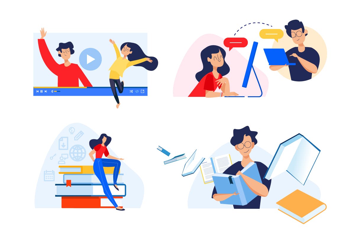 校园教育主题矢量概念插画 Set of education concepts插图(1)