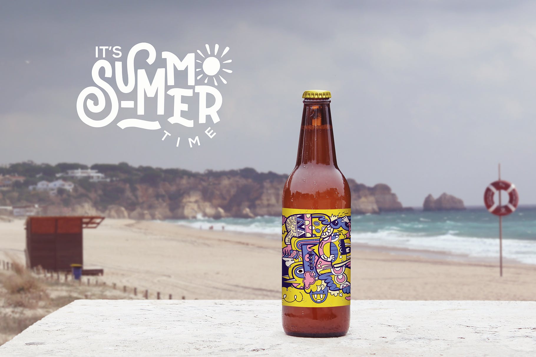 50cl啤酒瓶外观设计预览素材库精选 50cl Garage Beer Mockup插图(3)