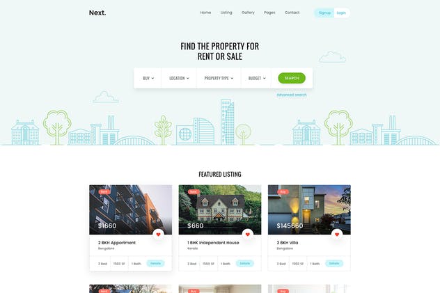 房地产物业管理机构网站设计模板 RealEstate Property Management Agency Web Template插图(1)