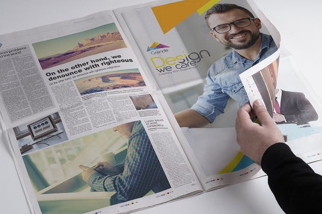 整版报纸印刷品样机设计模板 Full Page Newspaper Mockups插图(3)