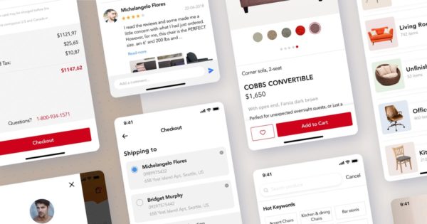 电商平台APP应用UI设计套件for SKETCH Shop mobile UI Kit