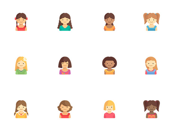 50 枚扁平儿童头像图标素材之家精选sketch素材