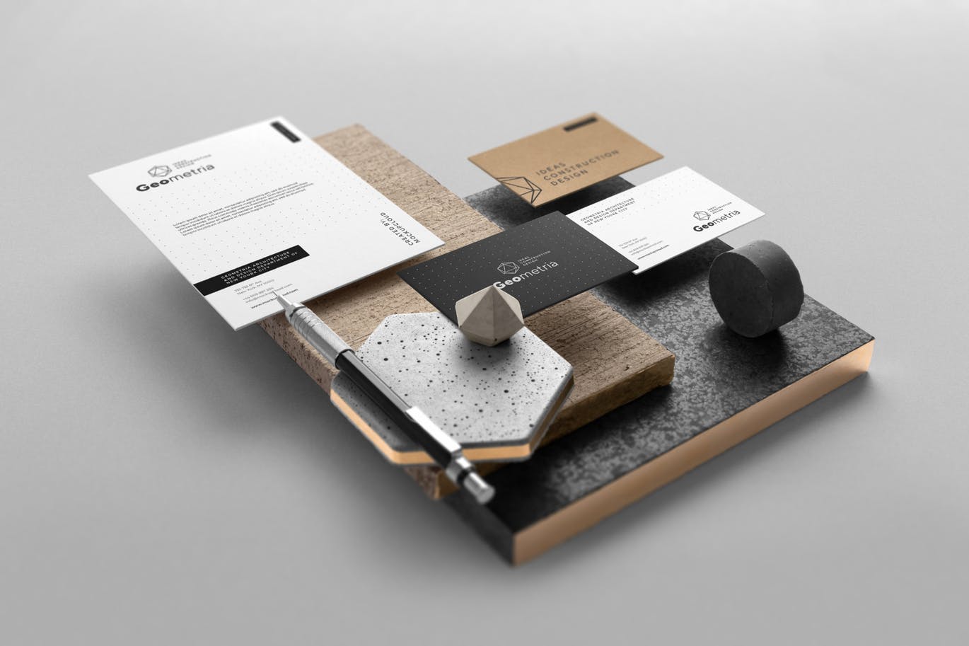 专业的时尚高端轻奢质感房地产品牌设计VI样机展示模型mockups插图(4)