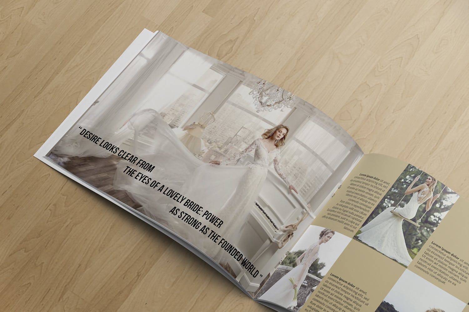 企业画册产品手册左侧特写样机素材库精选 Landscape Brochure Mockup Left Closeup插图(2)