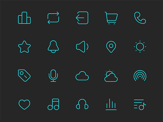 96 枚线性图标素材之家精选sketch素材