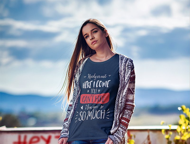 欧美模特T恤上身效果样机模板 T-Shirt Mock-Up / V.2插图(4)