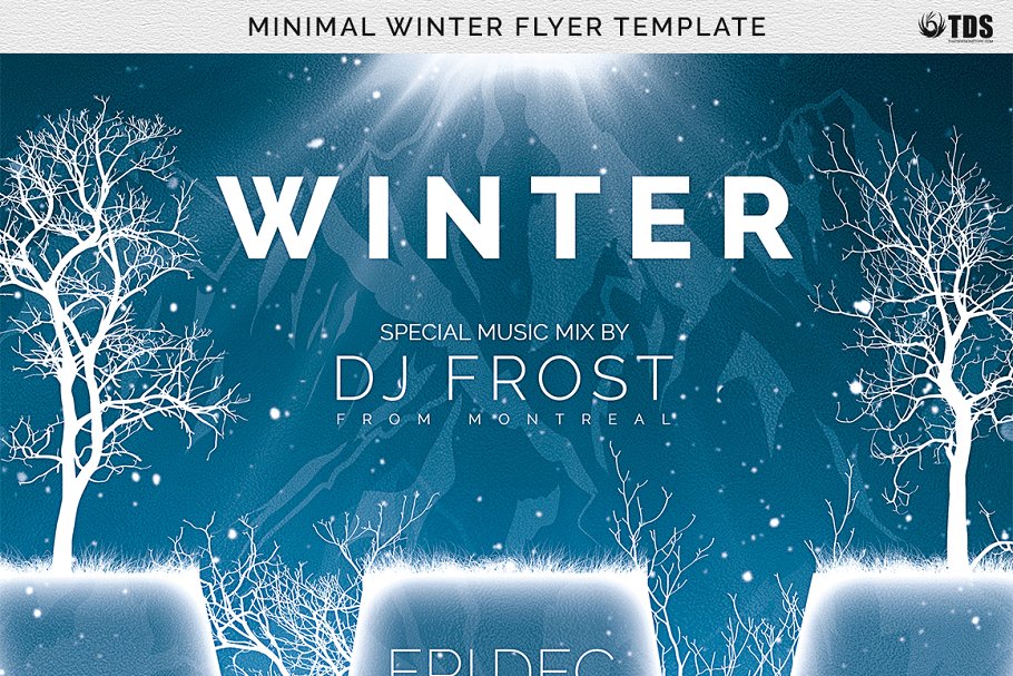 极简主义冬天主题传单PSD模板 Minimal Winter Flyer PSD插图(8)