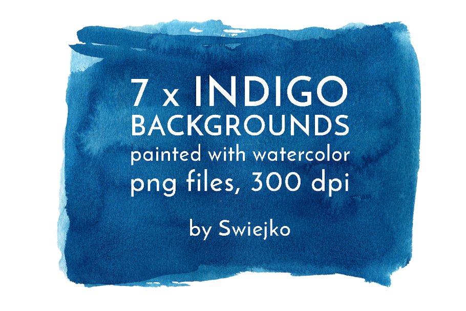 靛蓝水彩背景 Indigo Watercolor Background插图