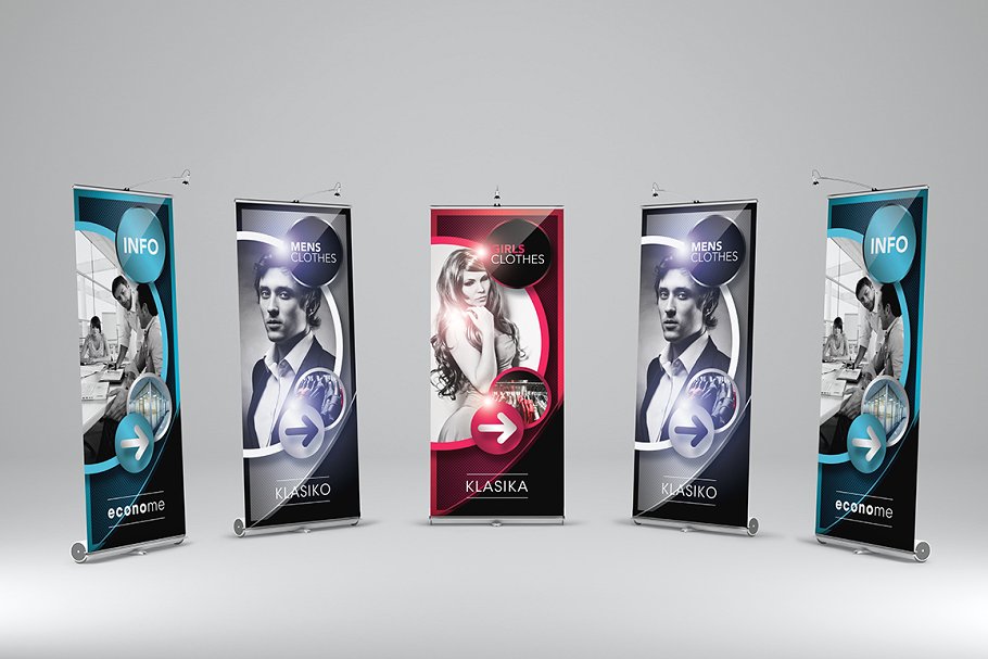 时尚服饰主题X展架广告模板 Point It – Roll-Up Banner 1插图(2)