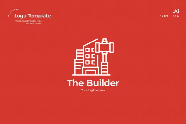 建筑设计/建筑施工企业Logo设计素材库精选模板 The Builder Logo