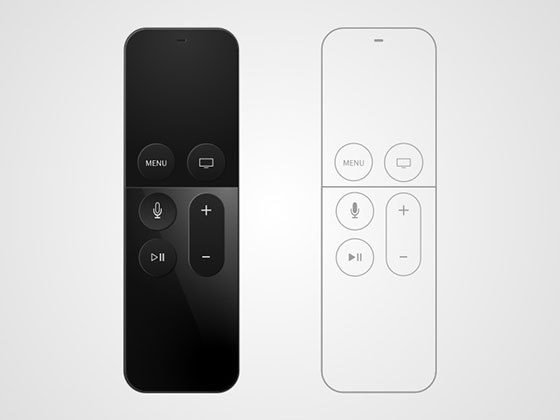 Apple Siri Remote 线框素材之家精选sketch素材