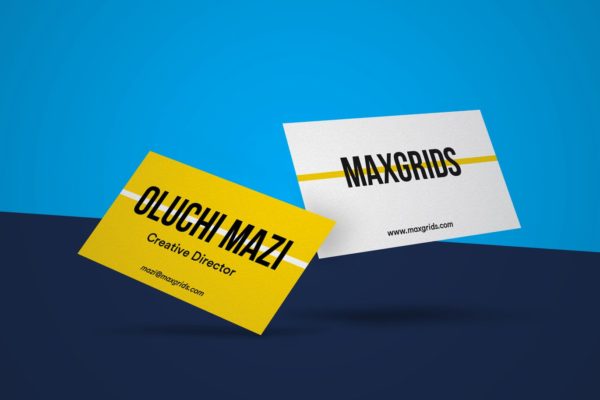 简约企业名片设计样机模板01 Business Card Mockup 01