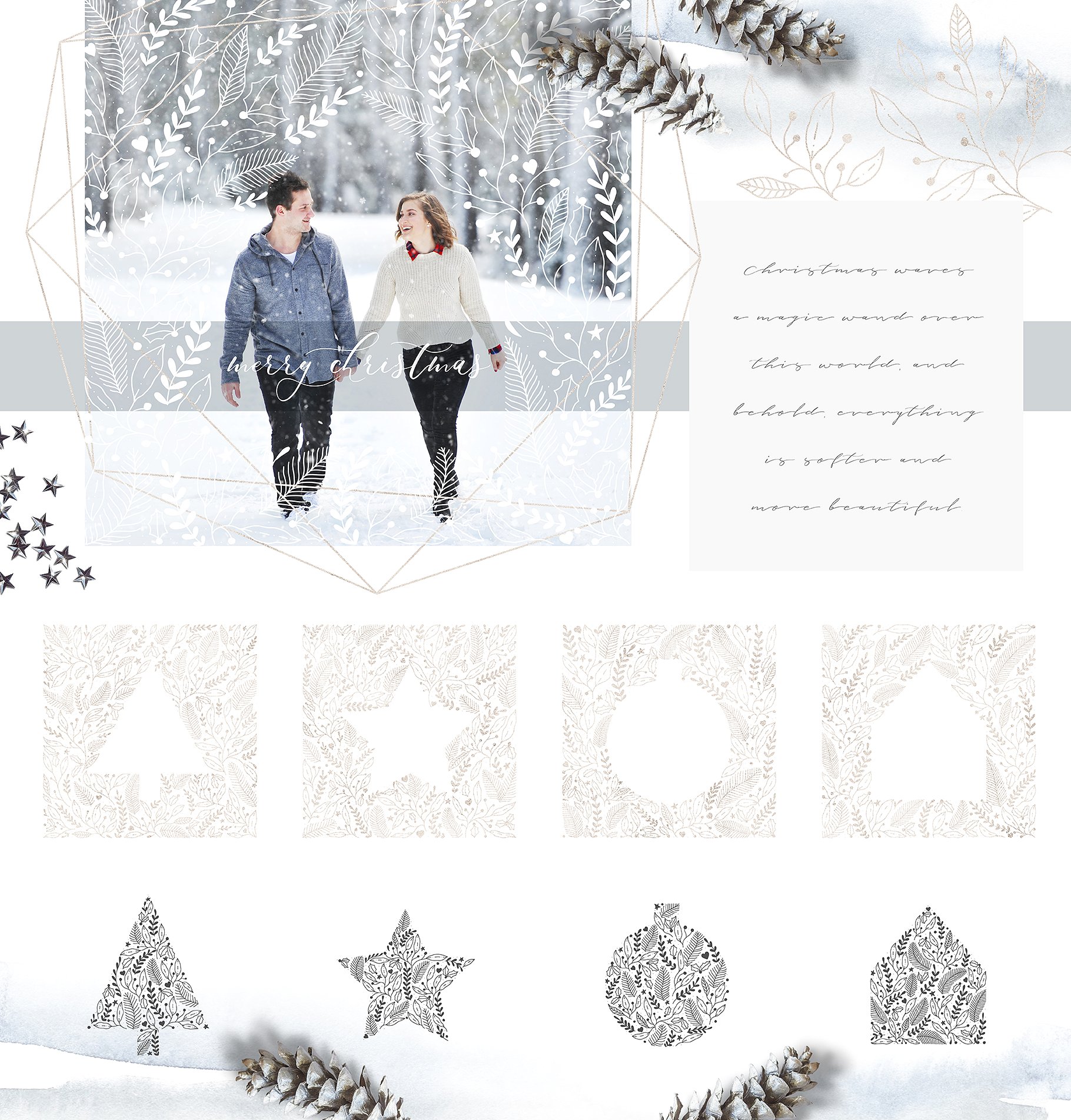 圣诞节手绘装饰设计套件 Holiday Season Collection插图(4)